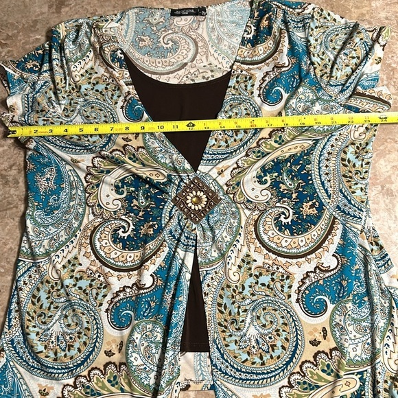 Y2K 70’s vibe,retro,Notations,blouse ,2X,Tribal Vintage,stretchy,boho,wood,beads - Picture 12 of 13